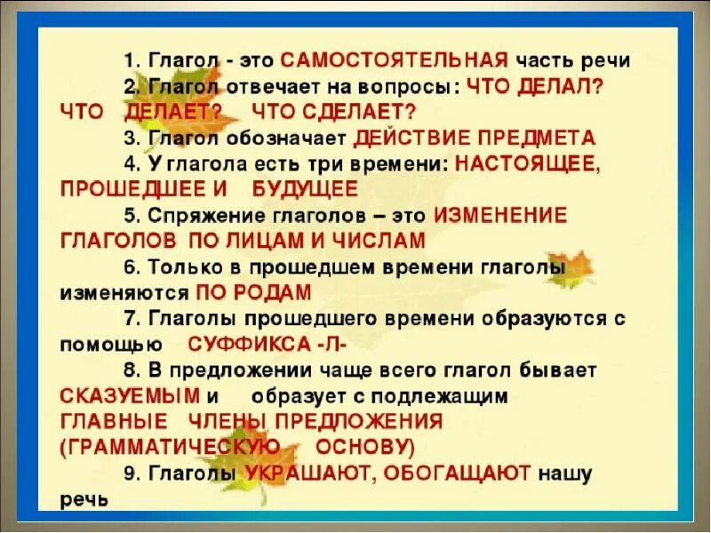 Какой частью речи является зимним. Правило глагол 2 класс русский язык. глагол как часть речи. правило о глаголе 4 класс. правило о глаголе 5 класс.