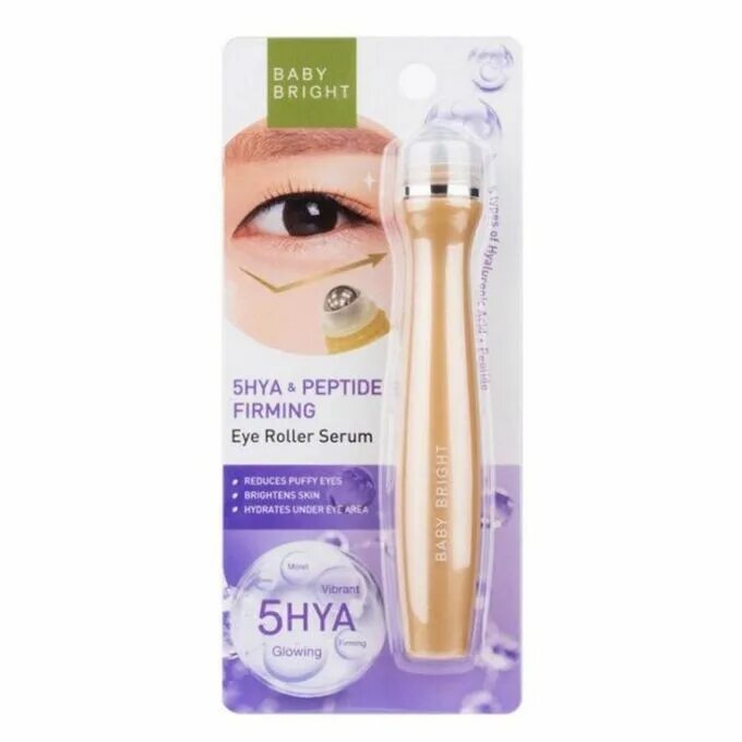 Bright 15. Ролик-сыворотка baby bright для глаз с 5 гиалуроновыми кислотами и пептидом. сыворотка роллер baby bright. омолаживающая сыворотка-ролик для кожи вокруг глаз karmart baby bright , 15 мл. сыворотка роллер тайланд беби брайт с гиалуроновой кислотой.