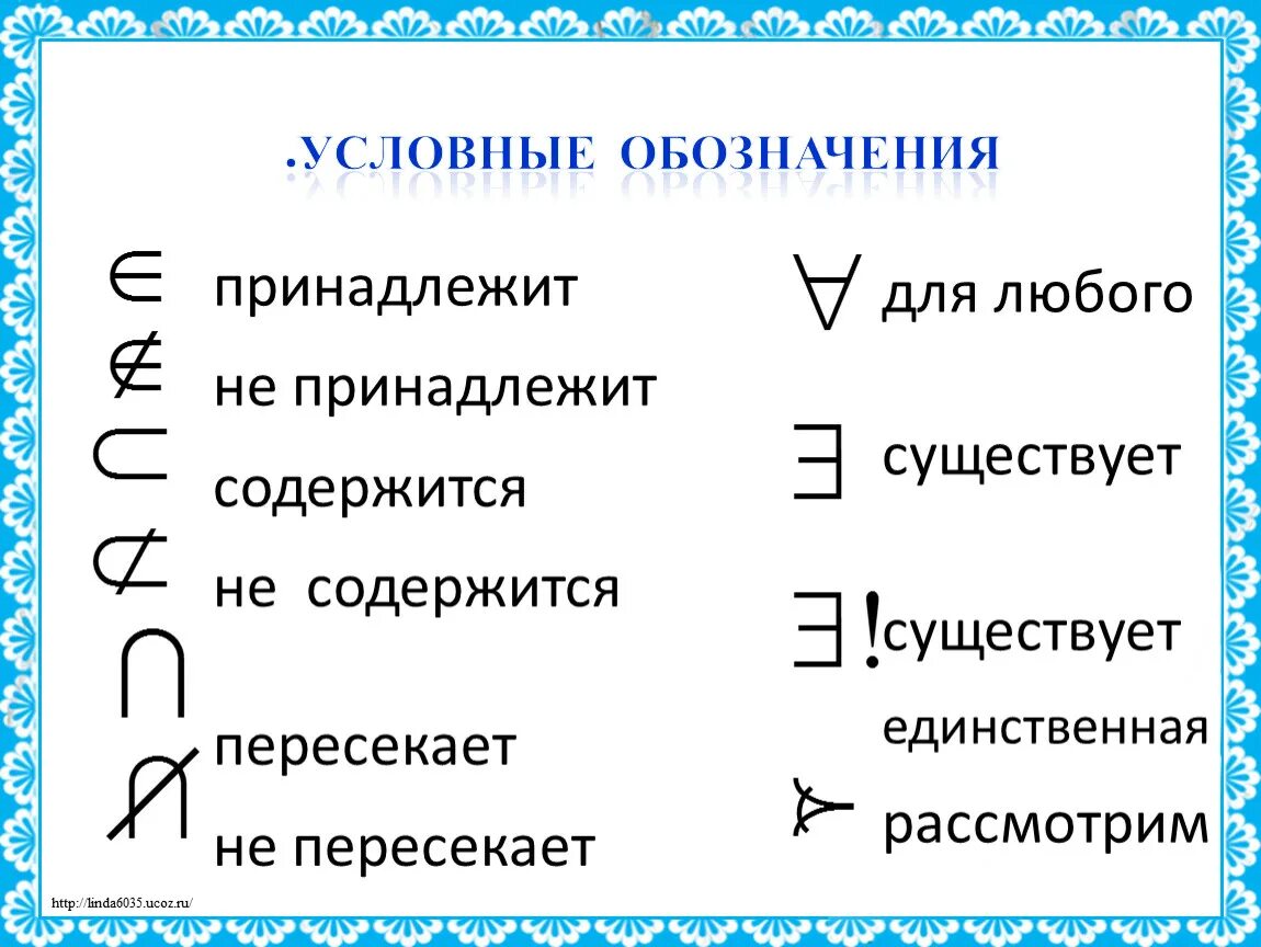 Какой знак в геометрии. Геометрические обозначения. Принадлежит пересекает обозначения. Обозначение принадлежит. Обозначения в геометрии символы.