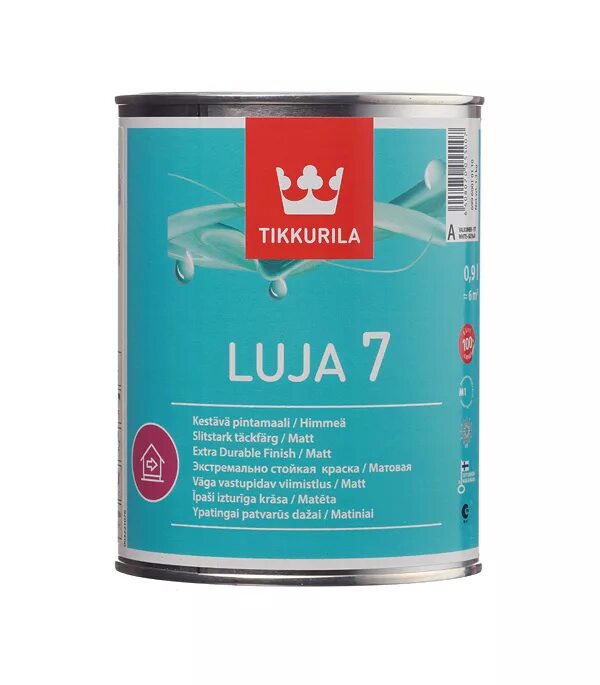 Луя. Краска tikkurila luja 7. краска luja, тиккурила. краска тиккурила луя 7. краска экстра-стойкая luja 7 c мат 9л.