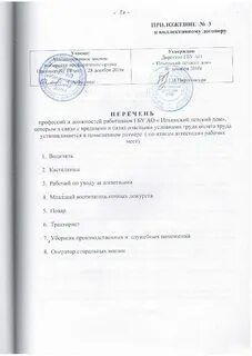 Приложения к коллективному договору