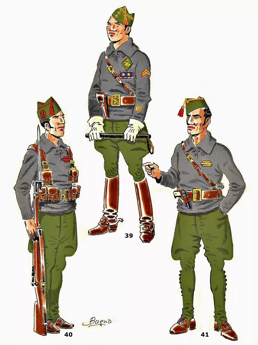 Форма испанской армии 1930. Военная тревога 1927 года. Легион la Legion española. Тревога 1927 года