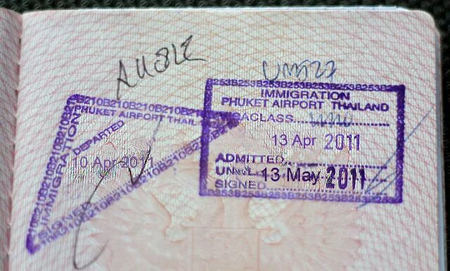 Штамп депортации из Тайланда. Таиланд виза штамп.