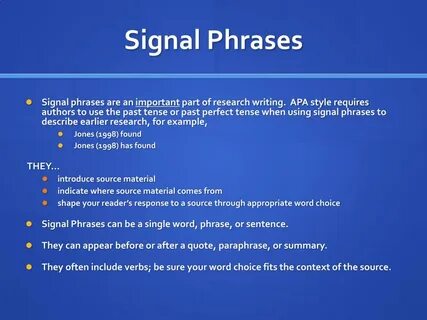 Signal phrase
