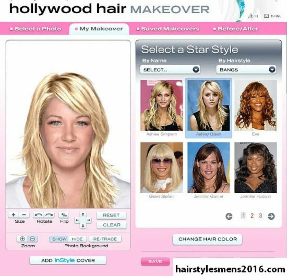 Виртуальная примерка причесок. Интернет прически. Hair Makeover. Star Style.