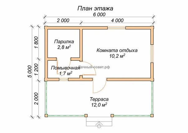 Каркасная баня 3х4 (12 м2) - заказать строительство проекта под ключ в Нижнем Но