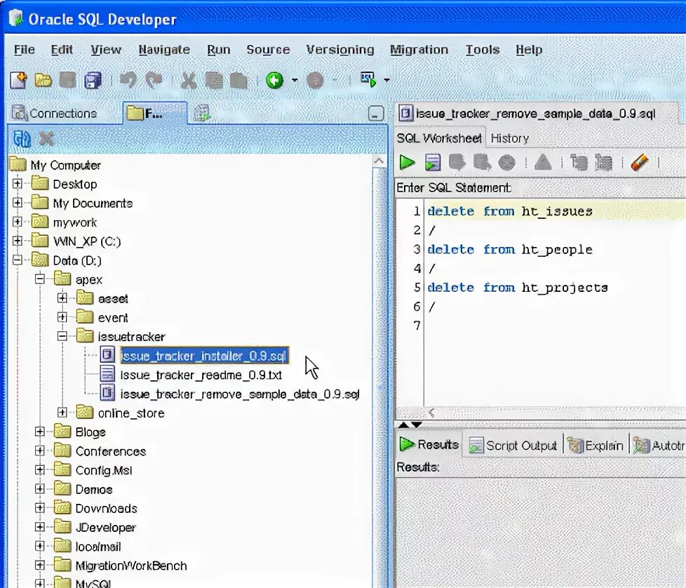 C все версии одним файлом. Импорт файлов в SQL developer. Как работать в Oracle SQL developer. • Средства управления версиями программного кода (CVS, svn, VSS).. Ems SQL Manager.