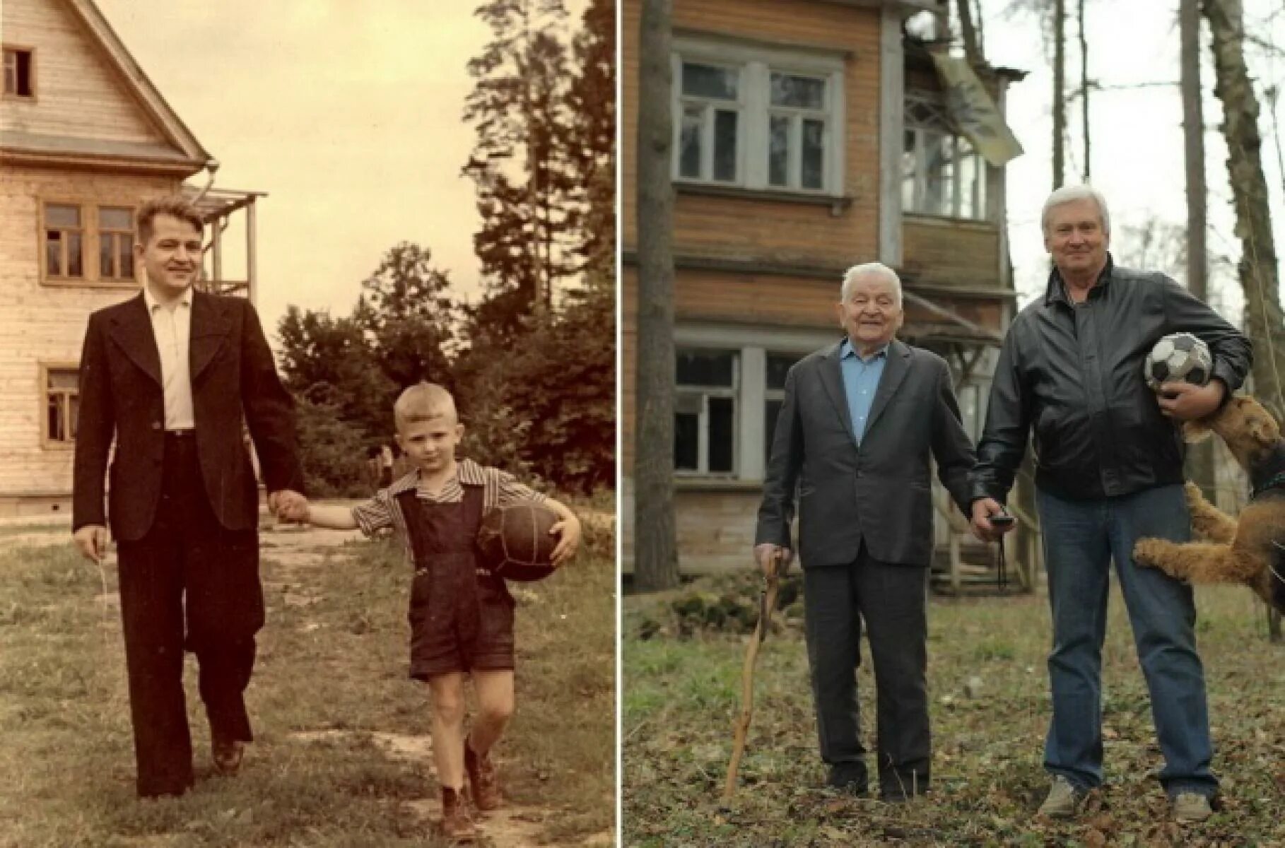 Отец и дочь в деревне. Старые родители. Родители и дети годы спустя. Много лет спустя. Старый ребенок.