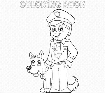 Раскраска Пограничник с собакой в форме #405324