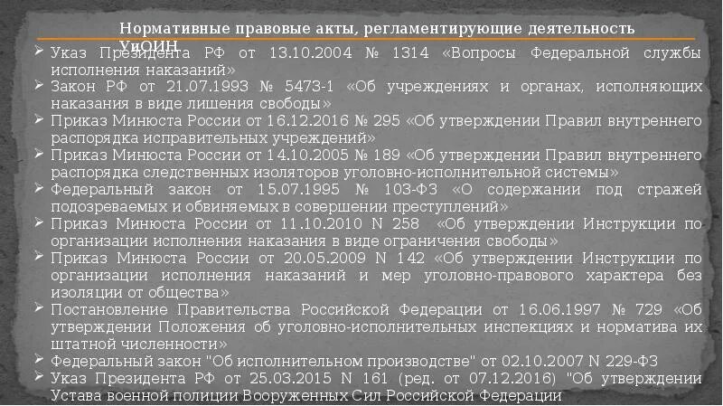 Правовой статус заключенных