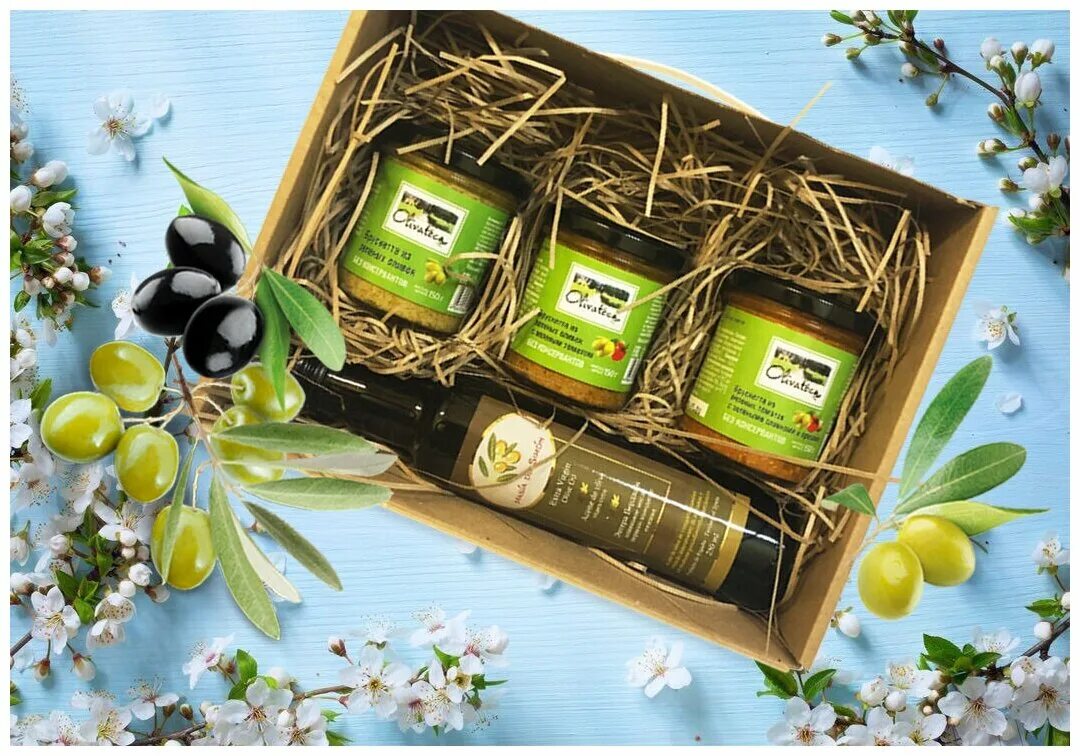 подарочный набор из 5 оливковых масел extra virgin delicatessen. наборы с оливковым маслом в подарок. набор оливковых масел бассо. набор масел для салатов. набор оливковых масел.