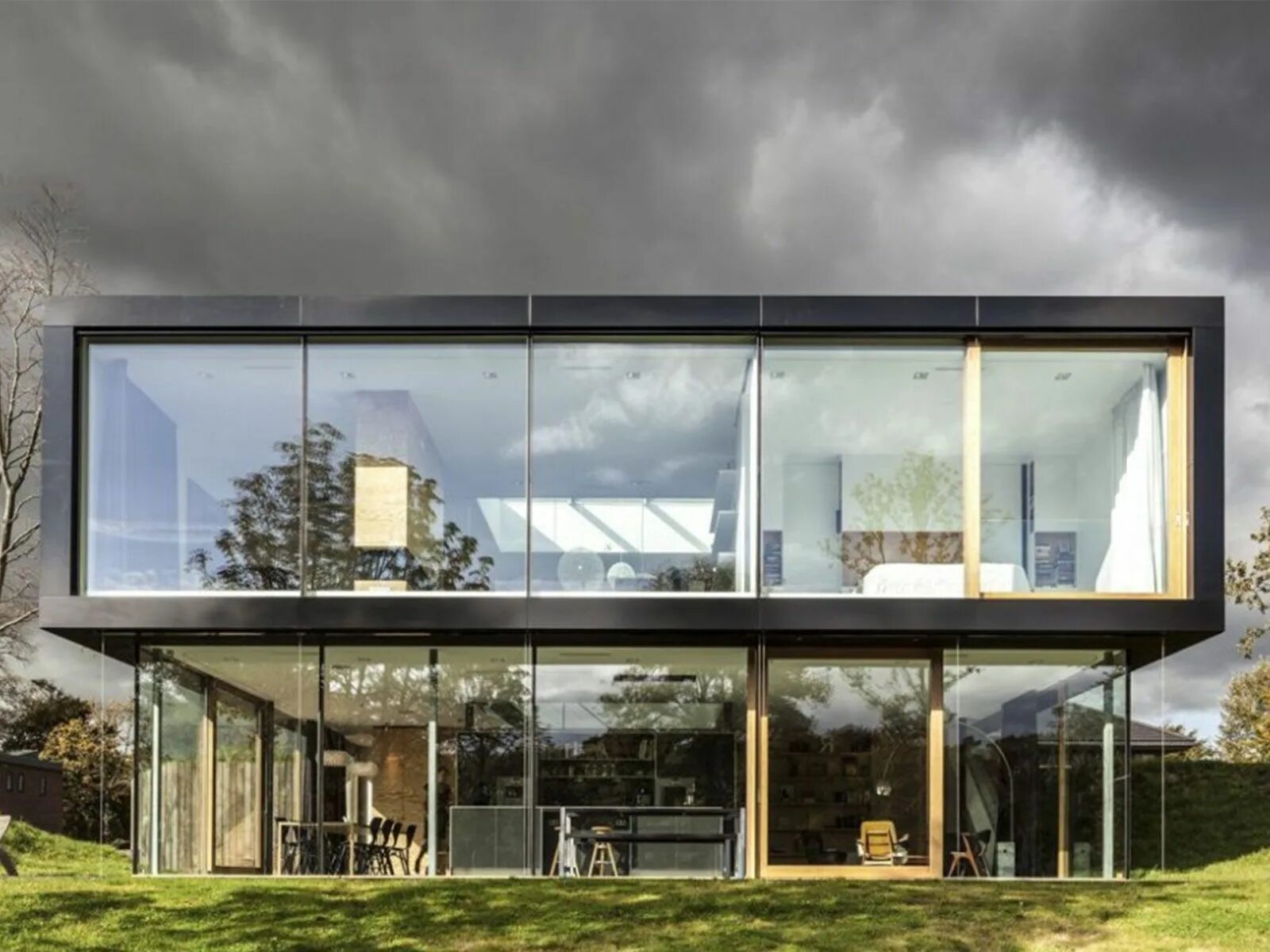 T me glass house. Paul de Ruiter Architects. Дом со стеклянным фасадом. Дом с панорамными окнами. Дом с панорамными стеклами.