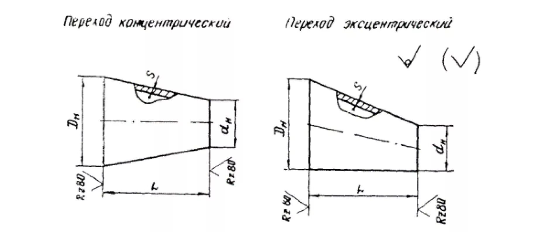 Переходы ОСТ 36-22-77. Переход лепестковый 530х630 чертежи. Таблица изготовления переходов трубопроводов. Переход концентрический чертеж.