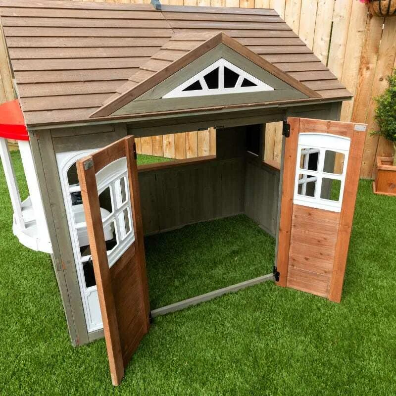 Домик деревянный для детей на улицу. Домик kidkraft greystone cottage. детский деревянный домик. домик для детей уличный. домик для детей деревянный уличный.