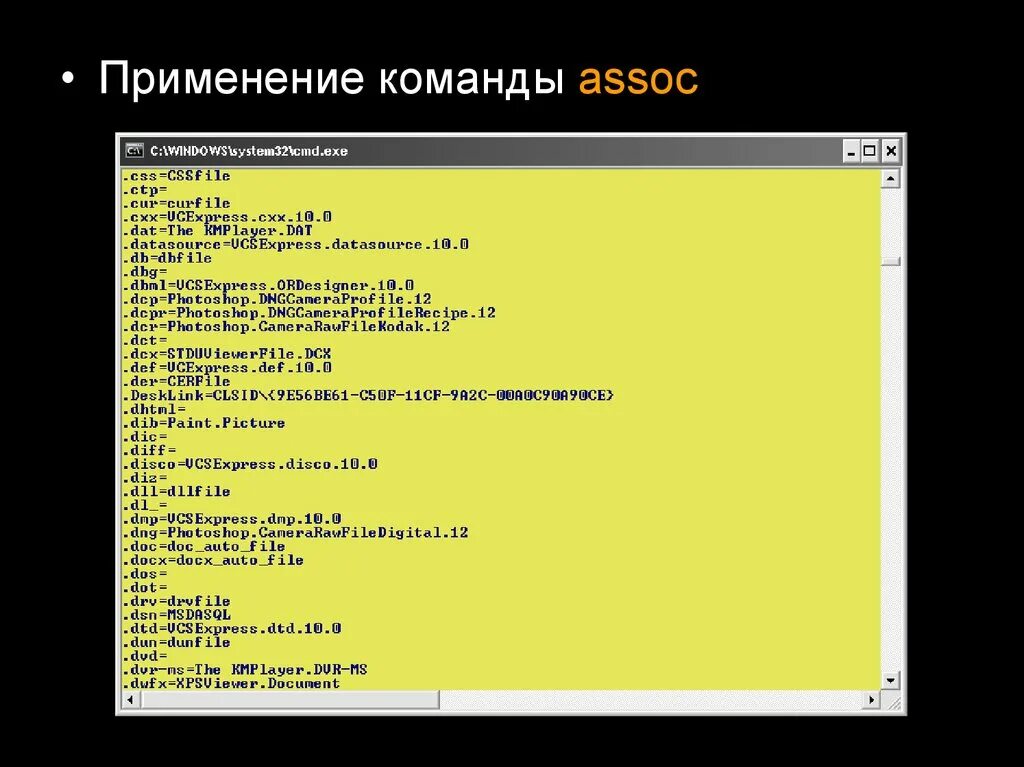 Использование команды. Лабораторная работа 1 : работа с командной строкой Windows. Лабораторная работа. Использование командной строки Linux. Assoc команда cmd. Команда ис