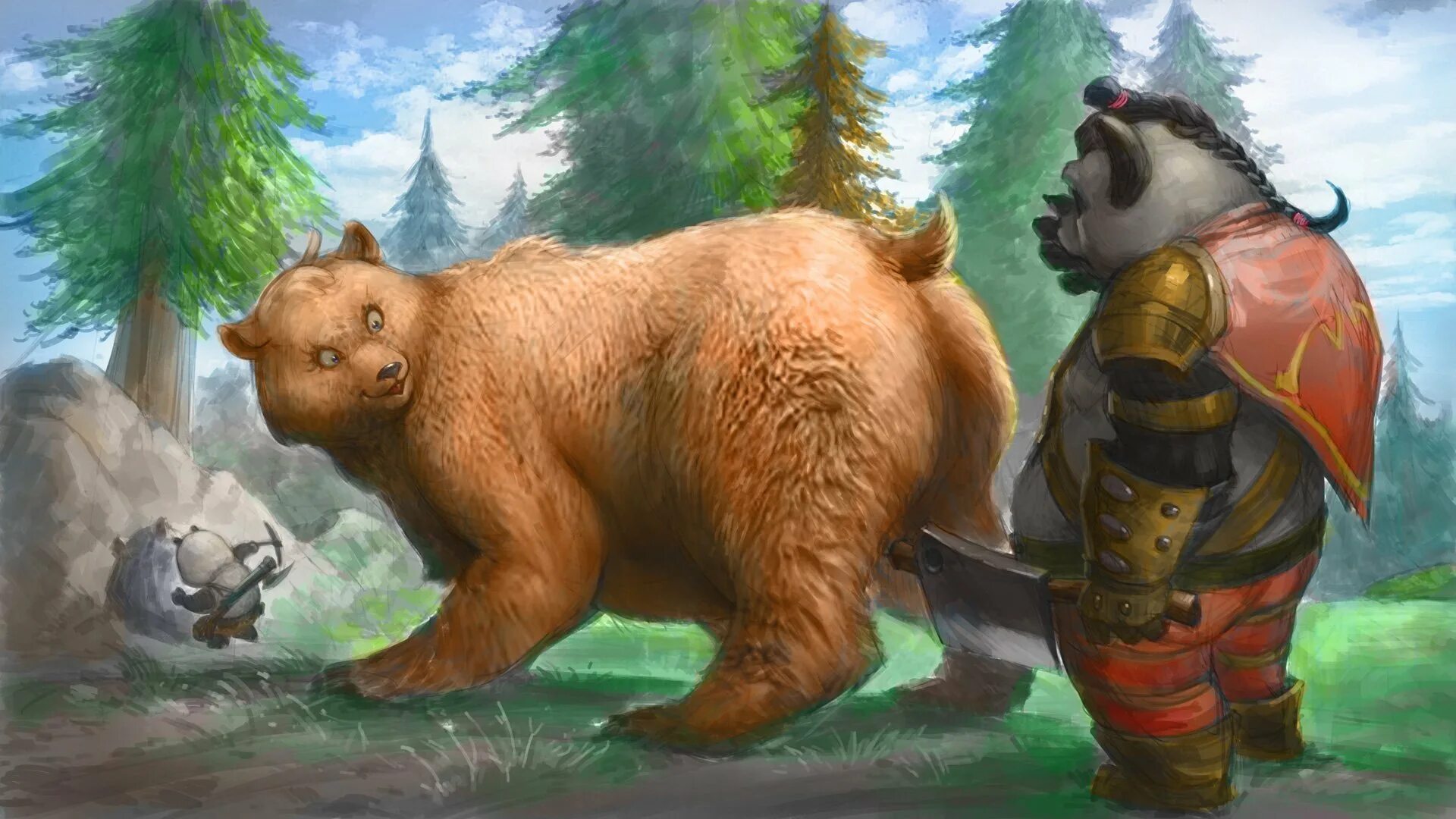 He can t bear. Беорн варкрафт. Медведь арт. Русский медведь арт. Боевой медведь.