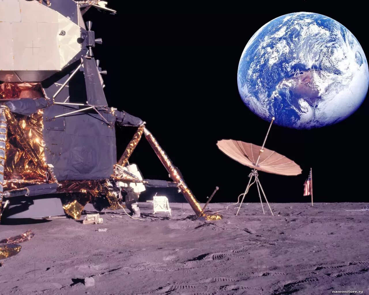 Lunar space. Аполлон 12 на Луне. Исследование космоса. Космические исследования. Космические аппараты на Луне.