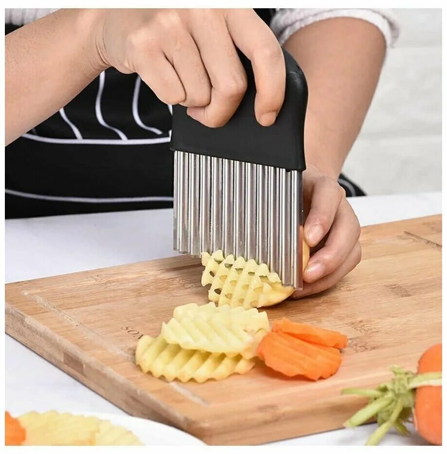 волнистый нож для нарезки. нож для чипсов. фигурный нож для картофеля. ребристый нож для овощей. фигурный нож для овощей.