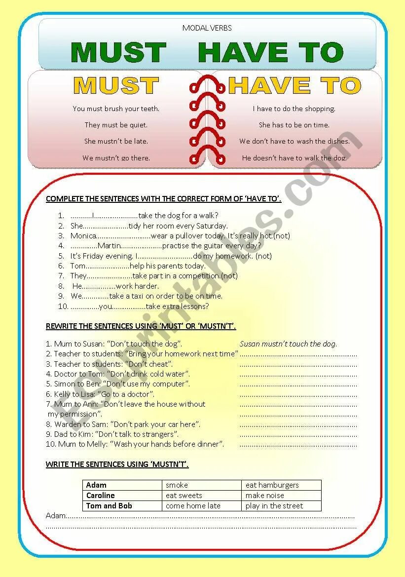 Must mustn t have to упражнения. Modal verbs упражнения. Modal verbs Worksheets. Модальный глагол must Worksheets. Modal verbs must have to exercises.