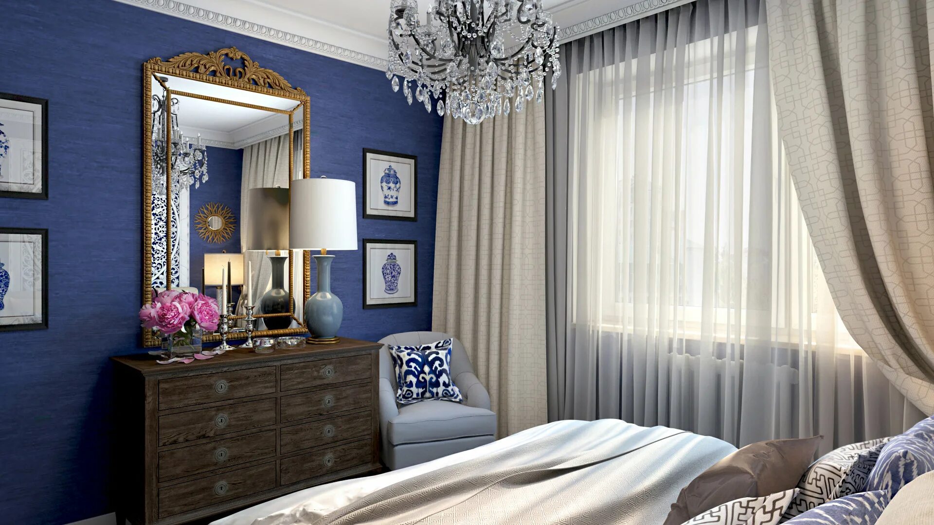 Traditional Blue Master Bedroom Ideas Простая спальня, Декор спальни, Дизайн спа