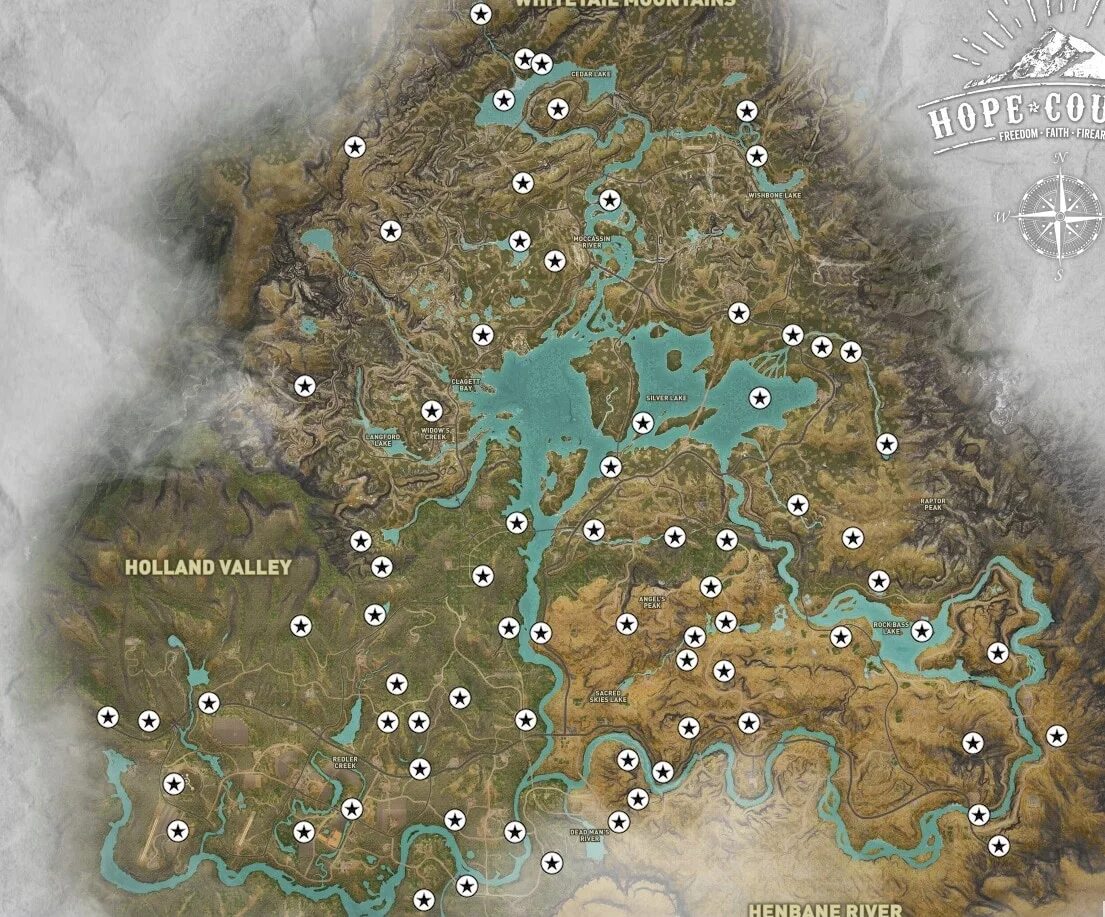 Cry map. Карта фар край 5. far cry 5 тайники карта. вся карта фар край 5. тайники фар край 5.
