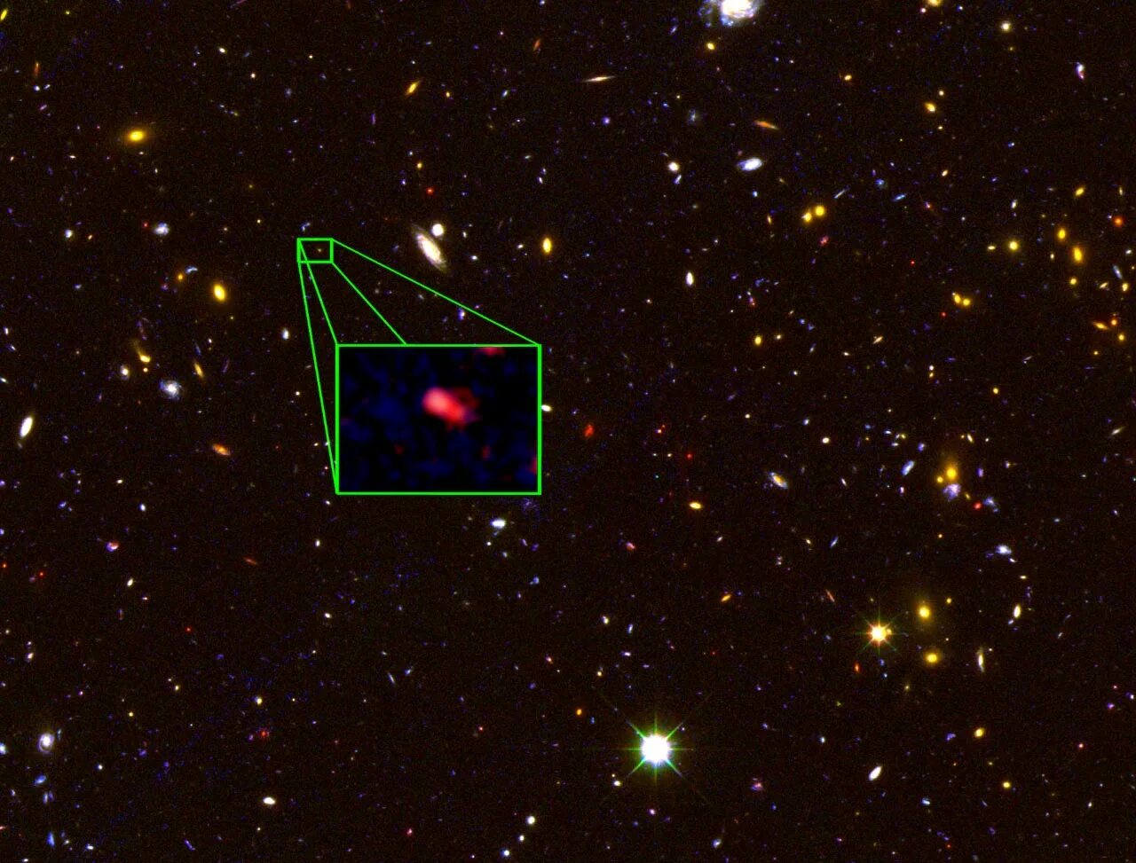 Как пройти три далекие звезды. Галактика UDFJ-39546284. GN-z11. Самая далёкая Галактика UDFJ-39546284. UDFJ-39546284.