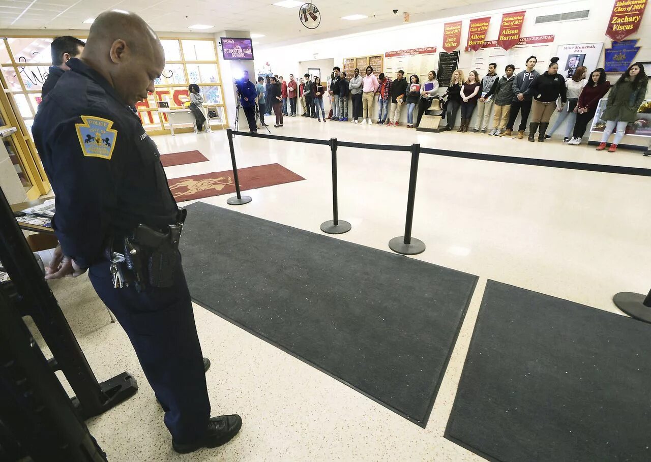 Police Officers at School. Security Officer School.