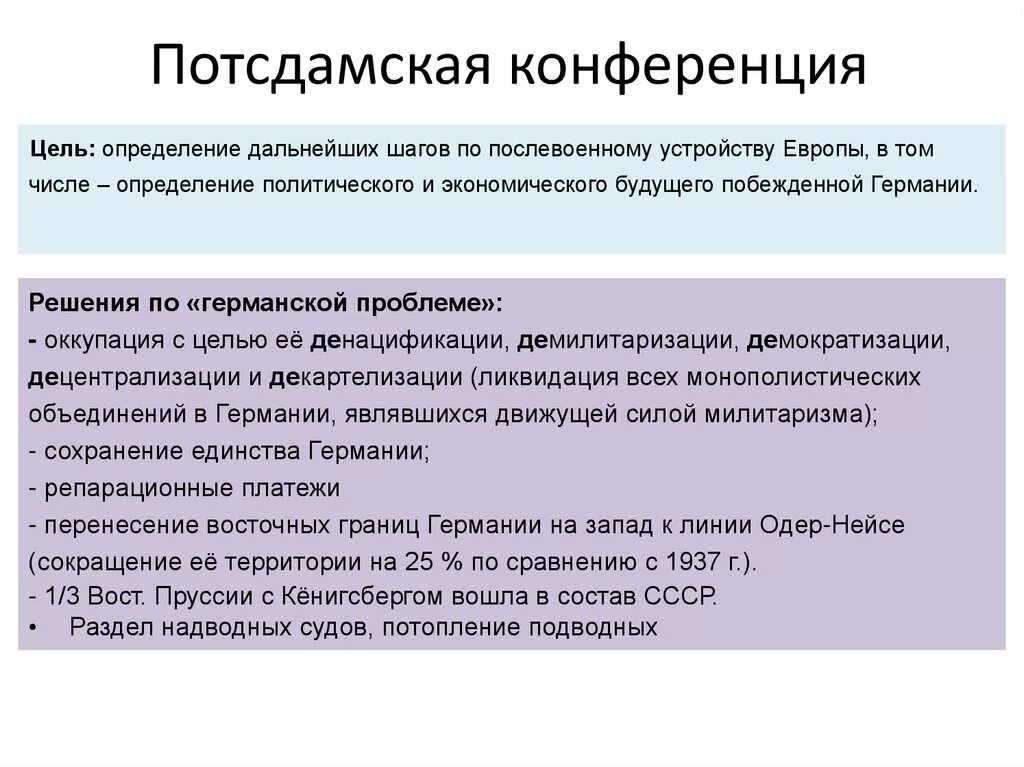 На потсдамской конференции были приняты следующие решения. Потсдамская конференция цели. Потсдамская конференция кратко. Потсдамская конференция 1945 решения. Основные цели Потсдамская конференция.