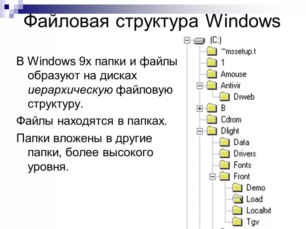 В операционной системе Windows файловая структура. Система Windows файлы и файловые структуры. Структура папок и файлов. Структура папок виндовс. Файловые системы windows 7