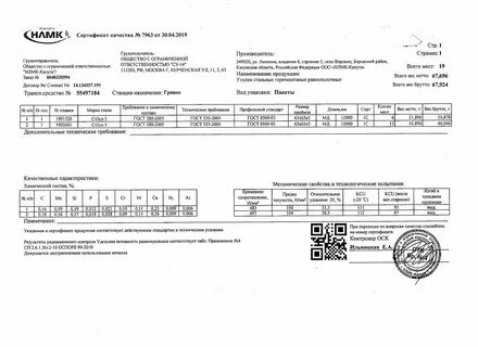 Размер сертификата в мм