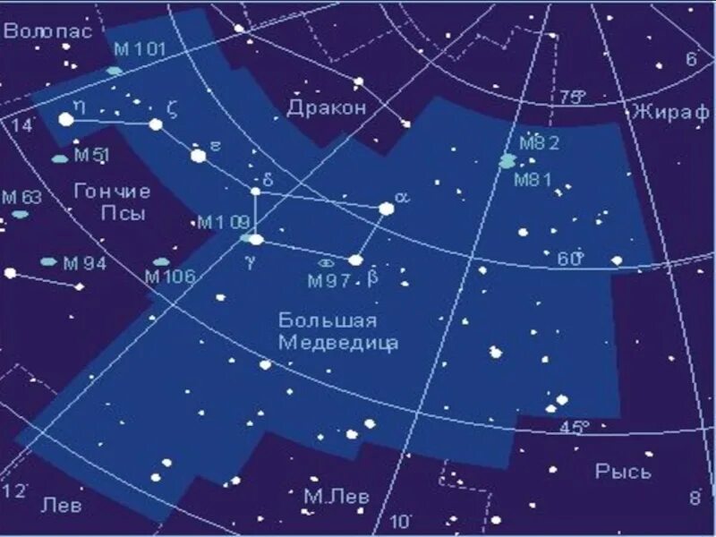 Звезды 16 карта. Карта звездного неба большая Медведица и малая Медведица. Созвездие большой медведицы и малой медведицы на Звездная карта. Большая Медведица Созвездие на карте звездного. Карта созвездий рядом с большой медведицей.