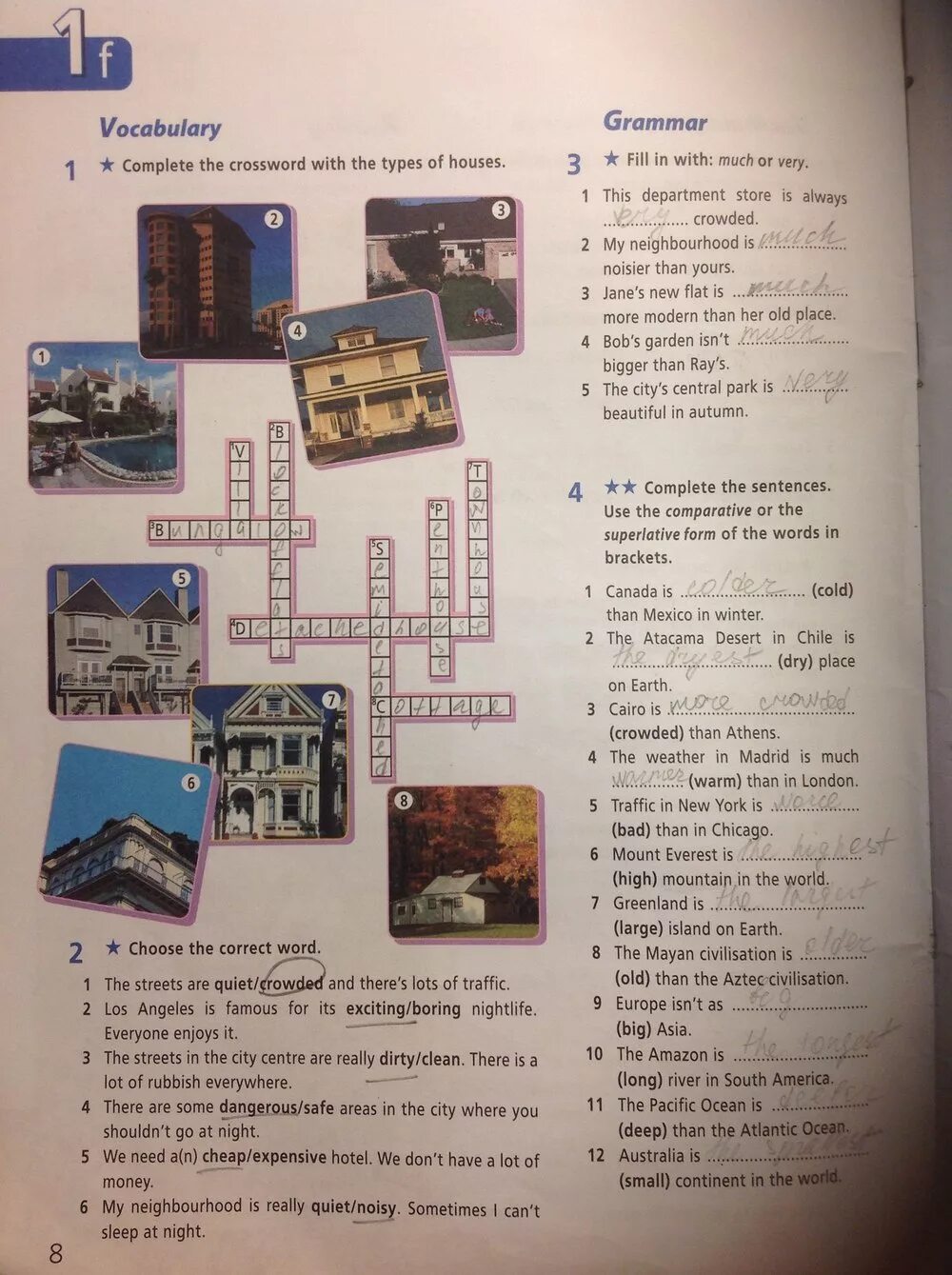 Starlight 6 уроки. Complete the crossword with the types of houses. рабочая тетрадь по английскому 6 класс starlight.