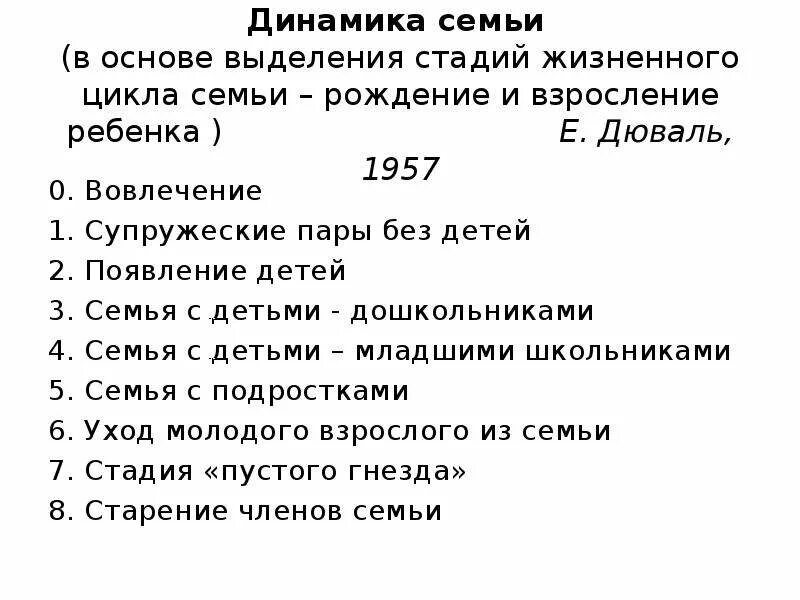 Жизненный цикл семьи состоит. Этапы жизненного цикла семьи дюваль. Динамика семейных отношений. Фазы жизненного цикла семьи. Структура и динамика семьи.