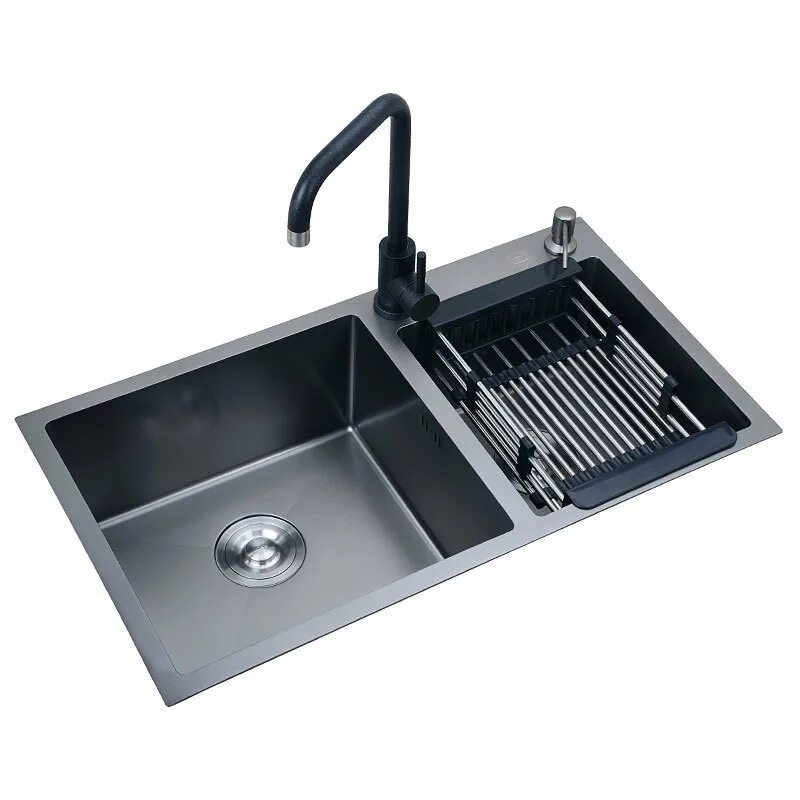 304 Stainless Steel Kitchen Sink. Sus304 нержавеющая сталь раковина. Кухонная раковина Nano Step из нержавеющей стали 304.. Черный нержавеющий мойка кухонная китайская.