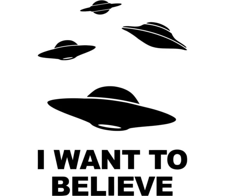 I want to believe. НЛО наклейка. НЛО надпись. НЛО черно белое.