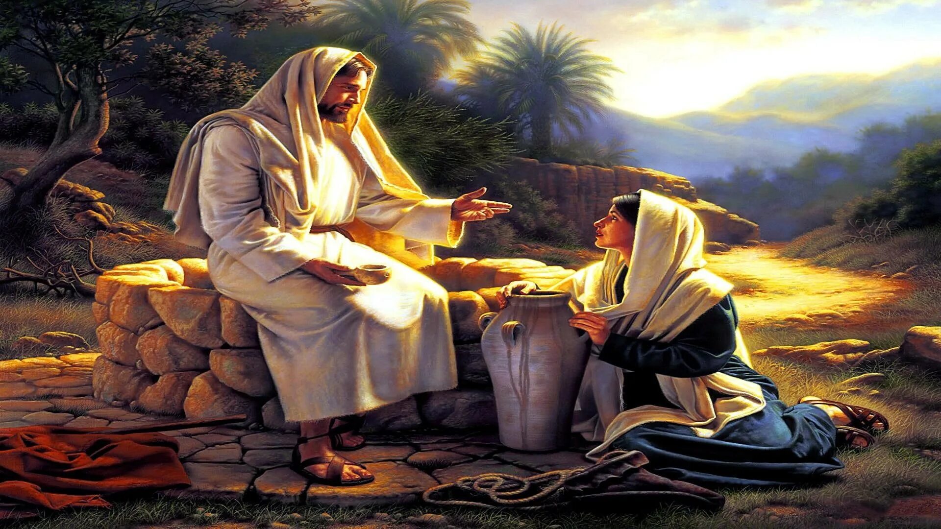 Поленов самарянка. Иисус Христос и самарянка. "Христос и самарянка" Верещагина. Иисус Христос и самарянка у колодца.