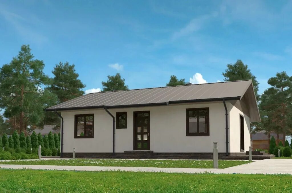 Барнхаус из сип панелей проекты. Одноэтажный каркасный дом 80 кв м. Небольшой одноэтажный дом. Одноэтажный дом из слиппанелей. Одноэтажный дом 120кв с террасой.