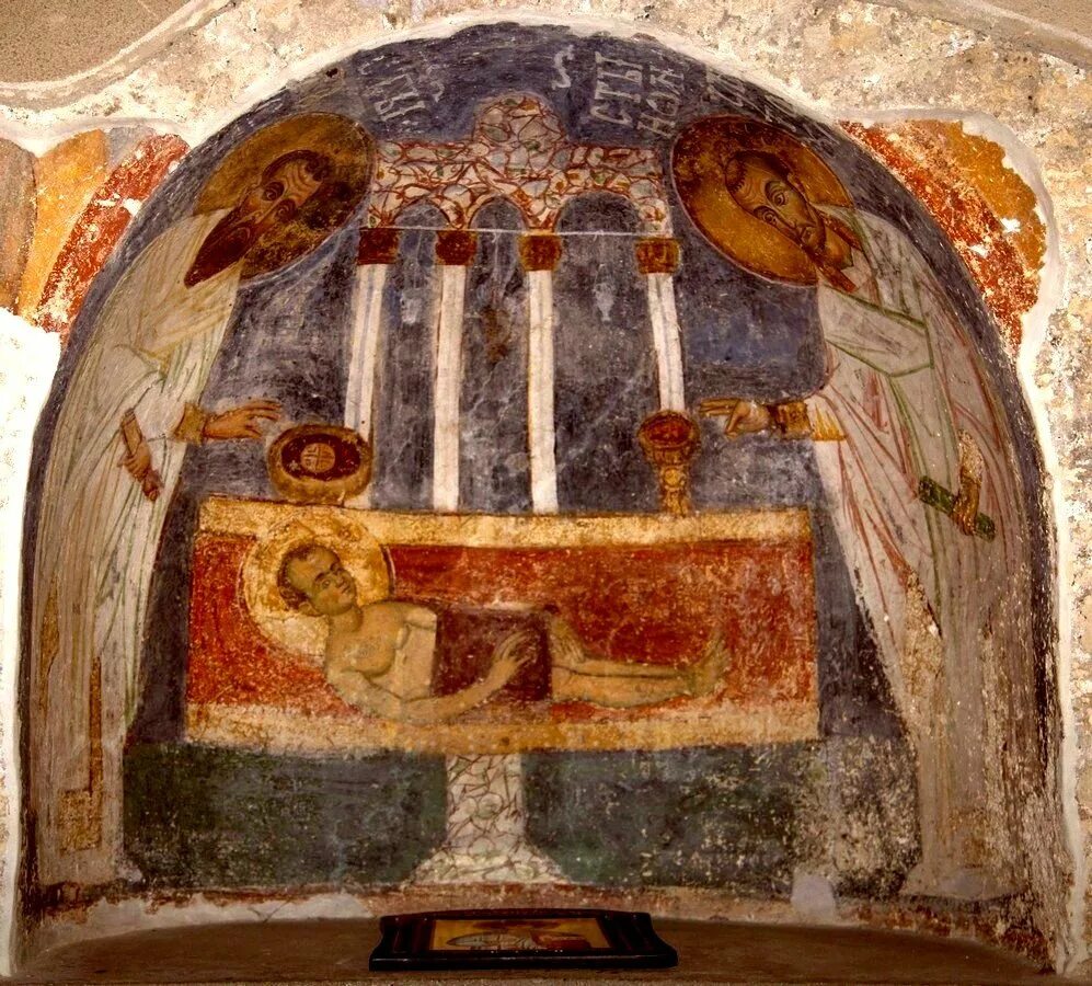 1230 е гг. Икона богородицы милующая с кормителем. Миндовг литовский князь. Иоанн златоуст фреска студеница. Лик богородицы сербия фреска.