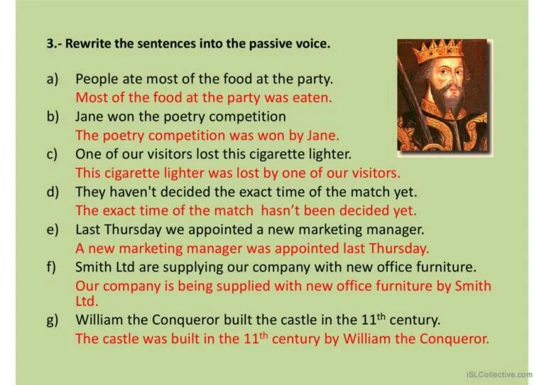 Passive voice exercises