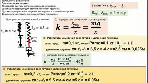 В чем измеряется жесткость пружины