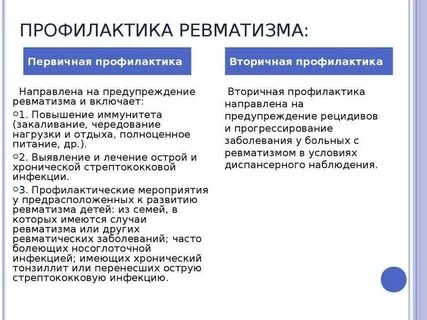 Профилактика ревматизма