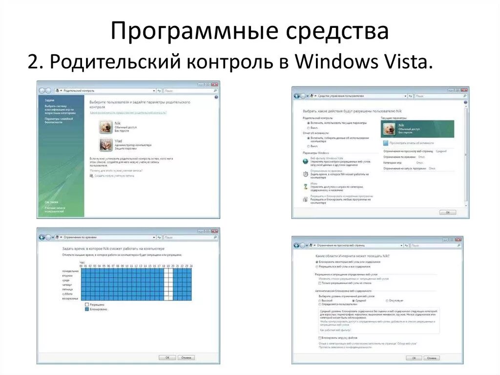 Программные средства windows. Программные средства родительского контроля. программные средства родительского контроля цель проекта. темы проверок в рамках родительского контроля.