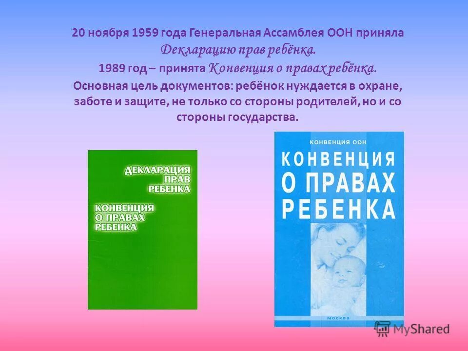 Тесты о конвенция о правах ребенка