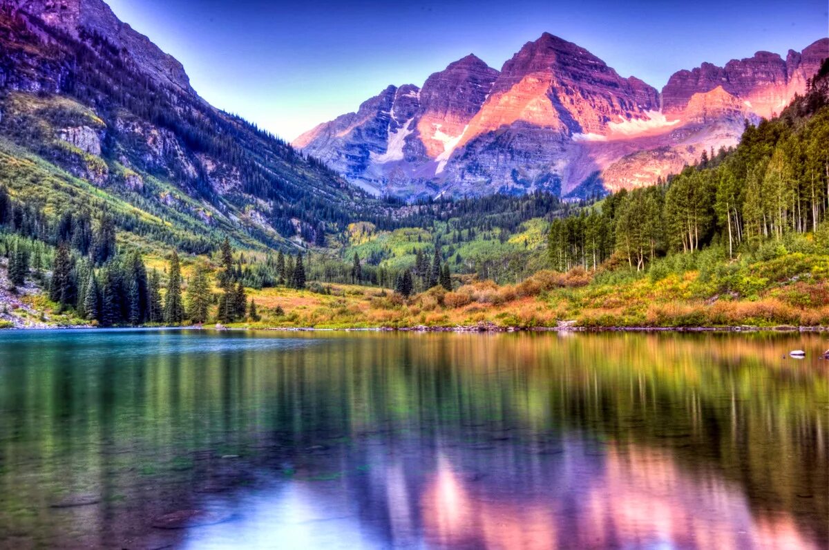 Озеро марун Колорадо. Марун Беллс Колорадо США. Maroon Bells Колорадо. Прекрасная природа.