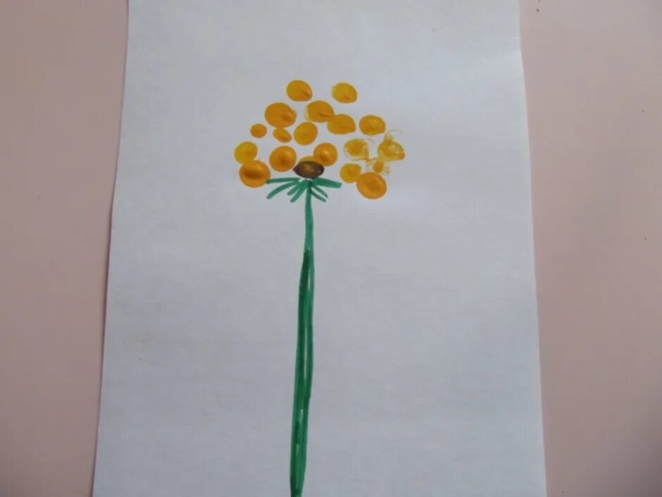 Одуванчики ватными палочками. Рисование одуванчика методом тычка. Рисование одуванчика методом тычка. Рисование ватными палочками одуванчик в младшей. Рисование ватными палочками одуванчик в младшей.