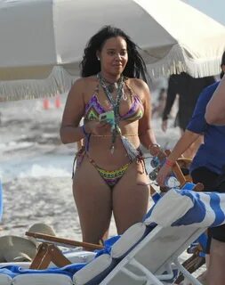 Angela Simmons in Multi-Colored Bikini in Miami Beach 10/17/2021.
