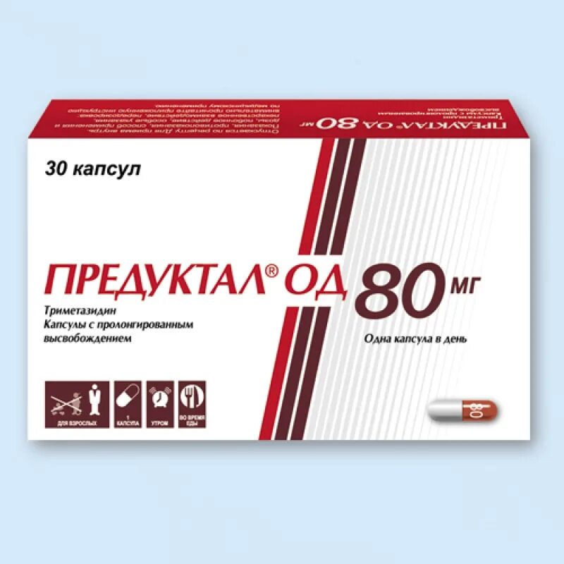 Предуктал од капс с пролонг высвоб 80мг №30. Предуктал од80 мг капсулы. Триметазидин Предуктал од80мг. Предуктал од капс пролонг высв 80 мг х60. Предуктал для чего назначают взрослым