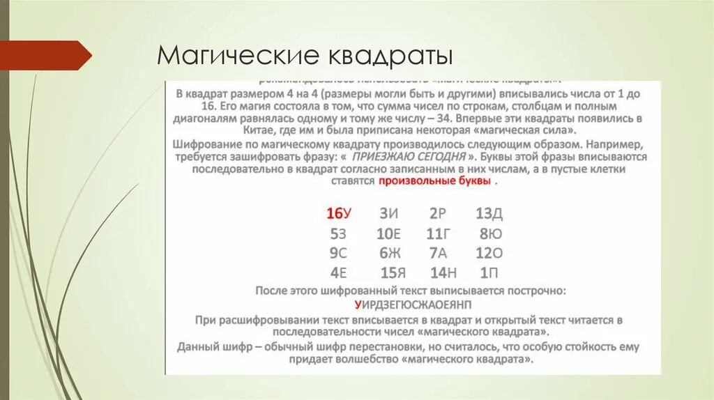 Шифр магический квадрат. Шифрование методом магического квадрата. Шфир магические квадраты. Шифрование текста с помощью магических квадратов. Шифр 4 роли