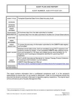 Reporting audit