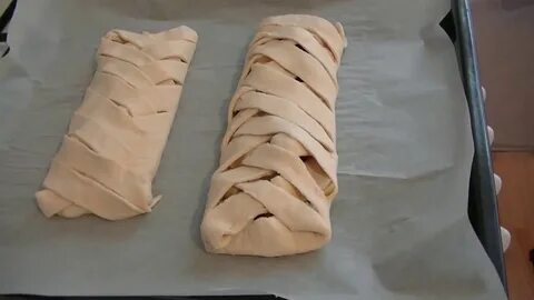 Пирог косичка из слоеного теста